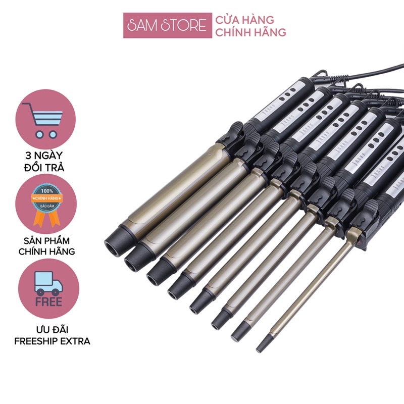 Máy làm xoăn SAM STORE đủ size sử dụng trong tạo kiểu tóc cá nhân và chuyên nghiệp, máy nhẹ, dễ xoay, không cắn dít tóc