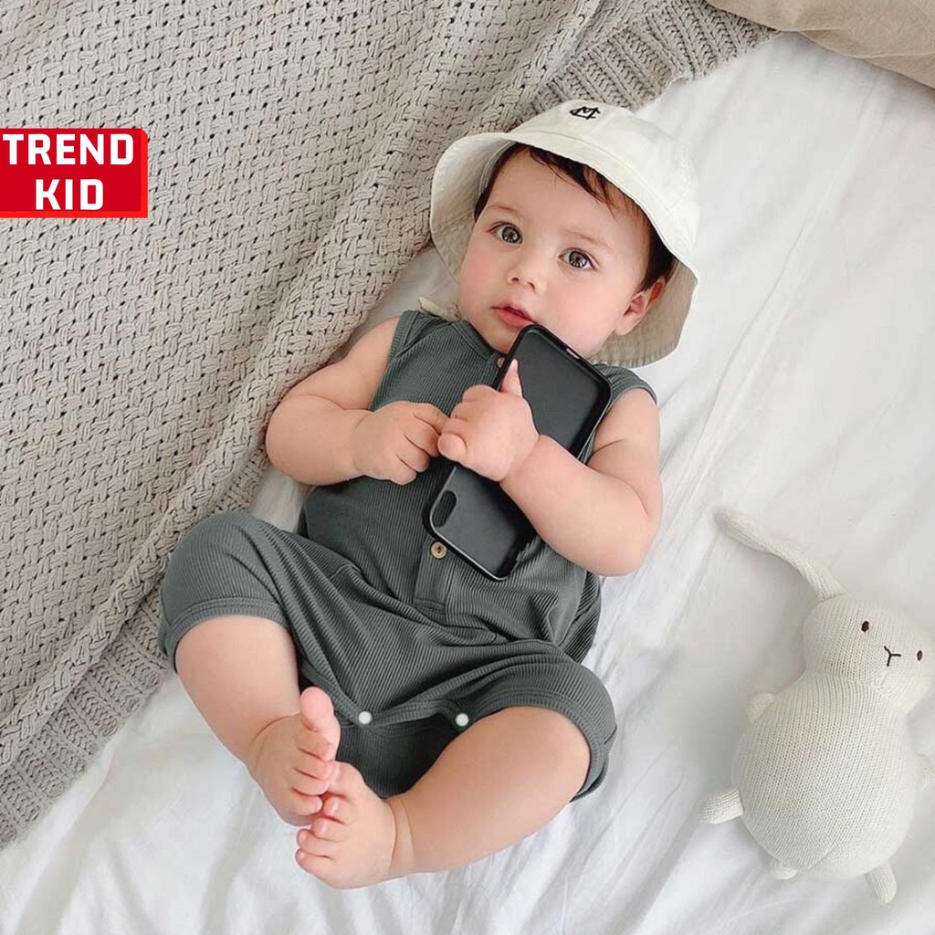 [Mã FABRR5501 giảm 100% đơn 0Đ] Bộ romper mùa hè cho bé trai bé gái từ 3 đến 19kg màu xanh chì BABYWANT