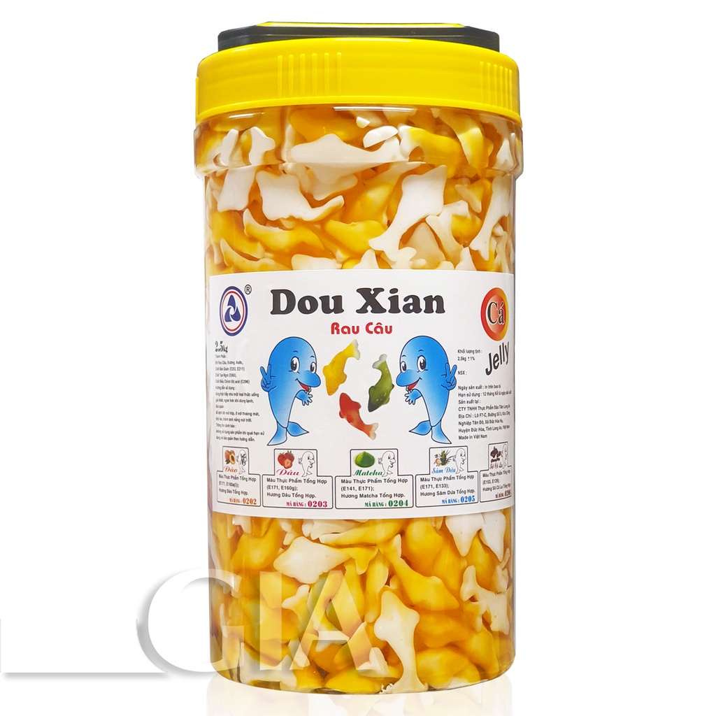 Thạch rau câu con cá Hàng Huy  đủ hương hộp 2.5kg Gia store
