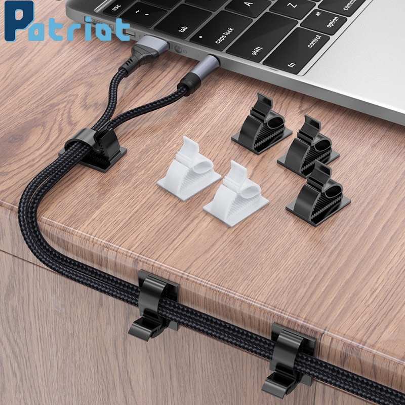 Bộ 2/10 cái kẹp khóa cố định dây cáp dán trên bàn