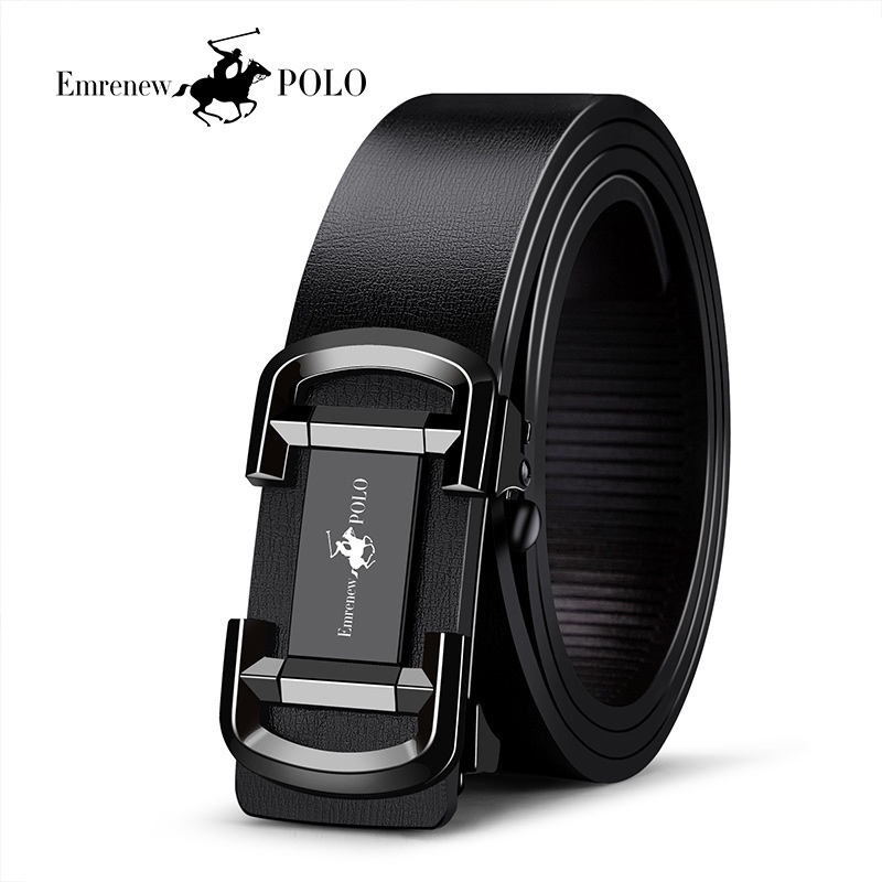 Thắt lưng nam da cao cấp, Dây nịt phong cách hàn quốc khóa tự động EMRENEW POLO.