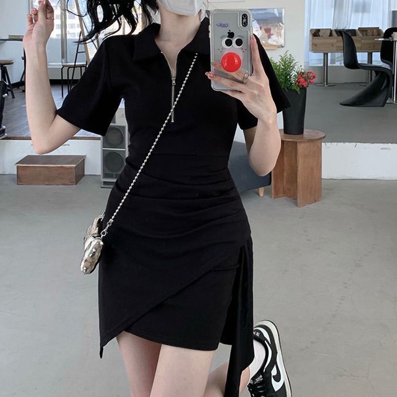 Đầm Cổ Polo Dáng Ôm Phong Cách Hàn Quốc Thời Trang Mùa Hè 2022 Cho Nữ
