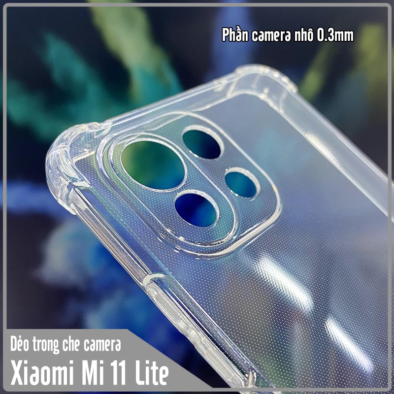 Ốp lưng cho Xiaomi Mi 11 Lite 4G - 5G - NE TPU Trong Suốt Che Camera
