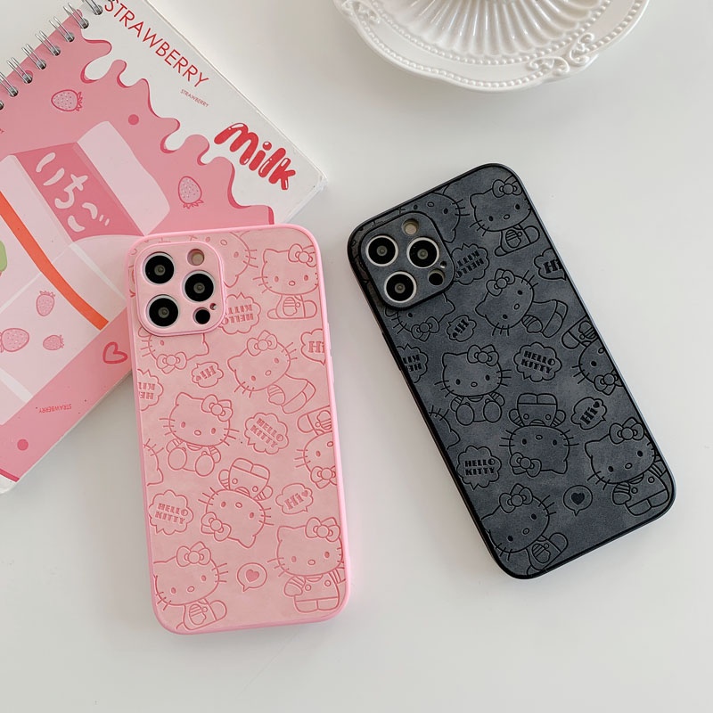 Ốp điện thoại hình Hello Kitty thích hợp cho iPhone 13 12 mini 11 pro xs max x xr 7 8 plus