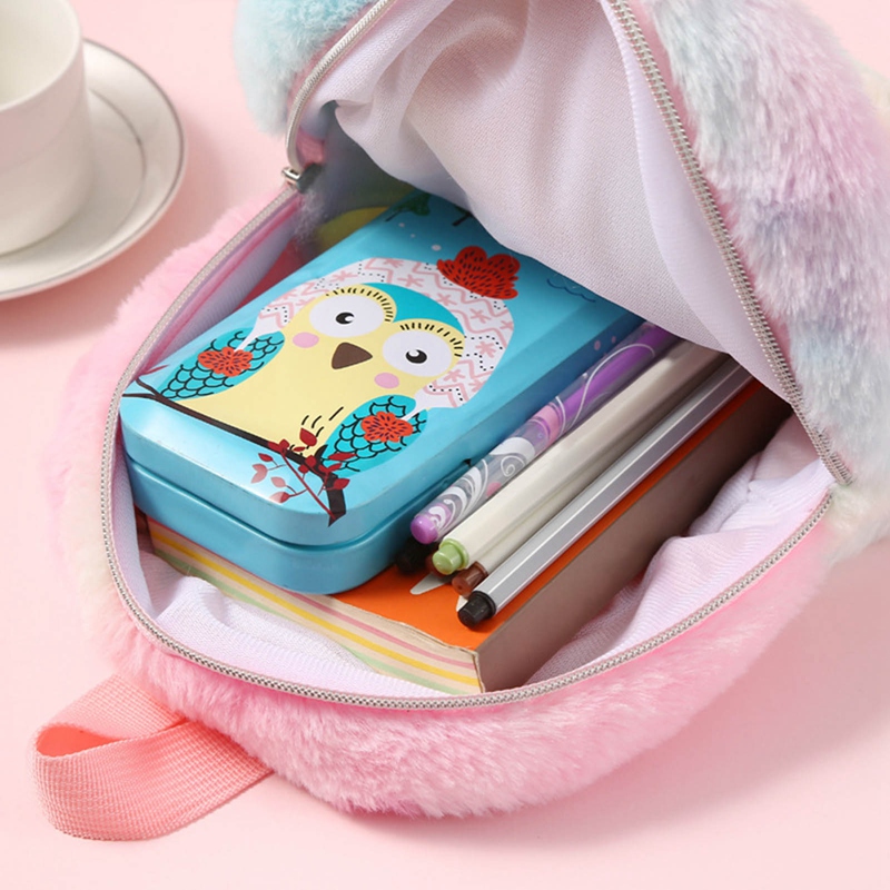 Tmdbyx Ba lô mini vải lông nhung hình kỳ lân đáng yêu