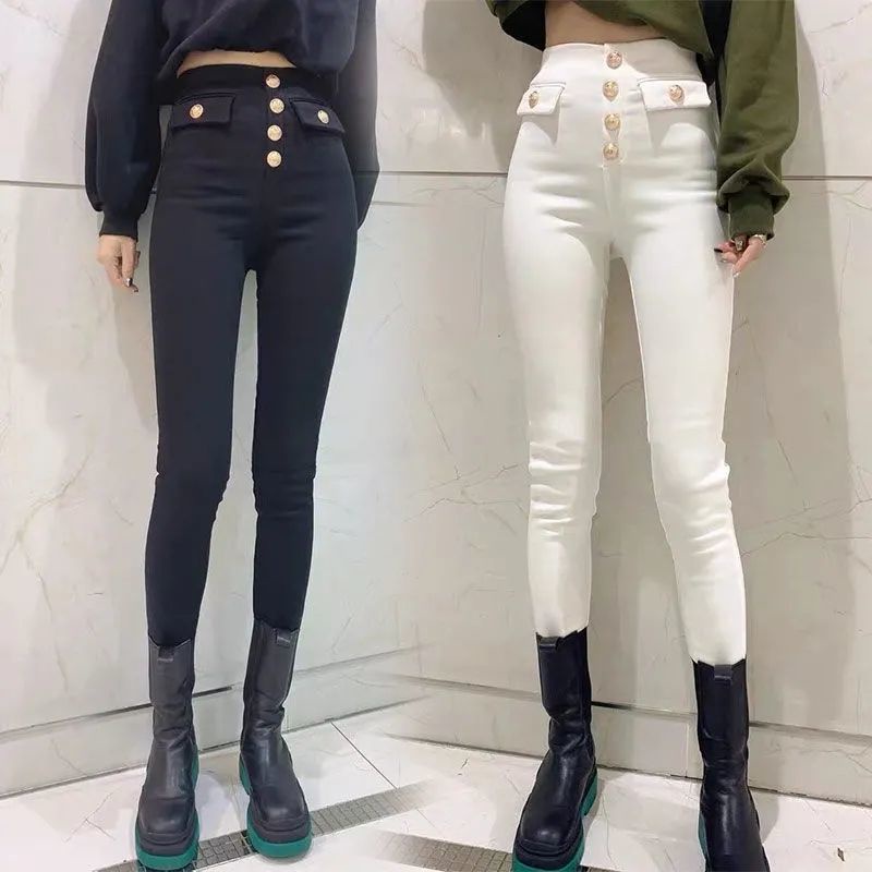 Jiashucheng Quần Skinny Lưng Cao Co Giãn Thời Trang Xuân Hè Cho Nữ