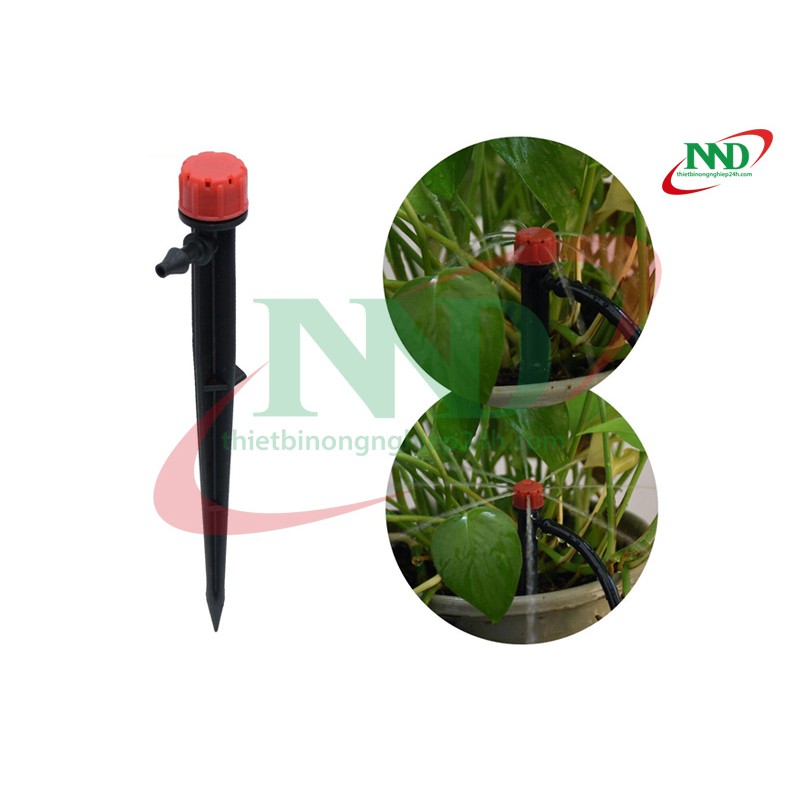 Béc tưới nhỏ giọt 8 tia que cắm liền, đầu tưới nhỏ giọt điều chỉnh lưu lượng nước và bán kính| PHỤ KIỆN TƯỚI GIÁ SỈ