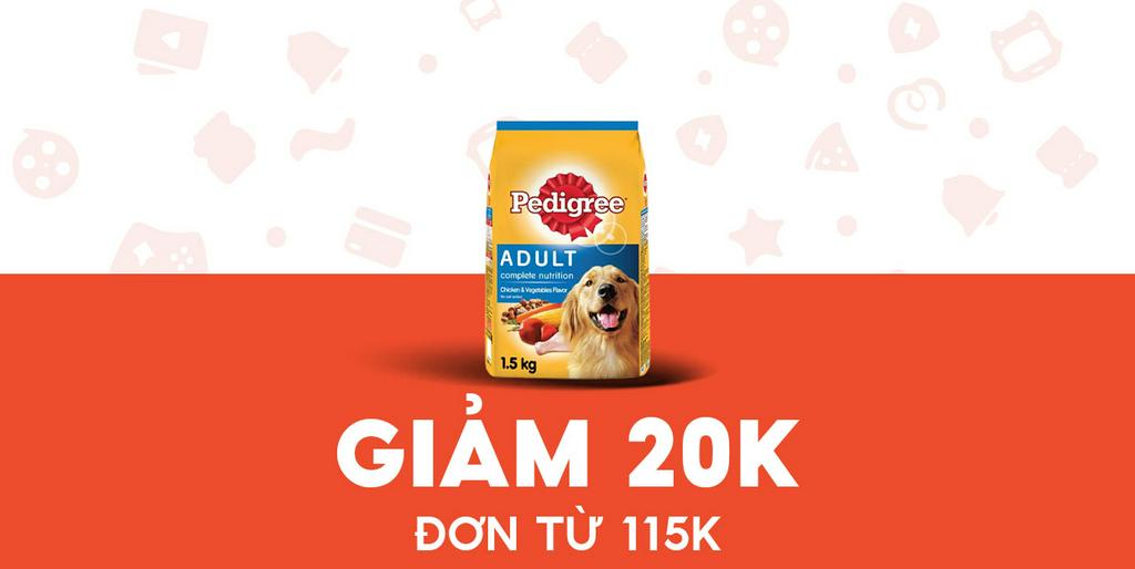 - PetCity - Giảm 20K Thức ăn cho chó Pedigree vị gà