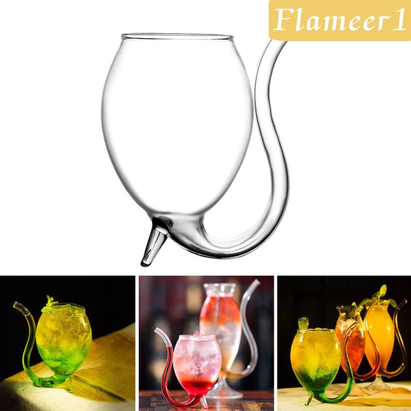 [Flameameer1] Ly Thủy Tinh Uống Cocktail Martini Với Ống Hút Dài Trang Trí Nhà Hàng