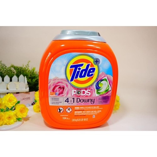 Viên giặt Tide Pods With Ultra Oxi và 4in1 Downy 104 viên của Mỹ