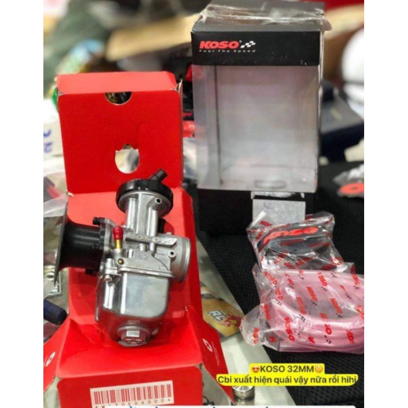 Bình xăng con nắp chao KOSO cho xe máy độ đủ size họng