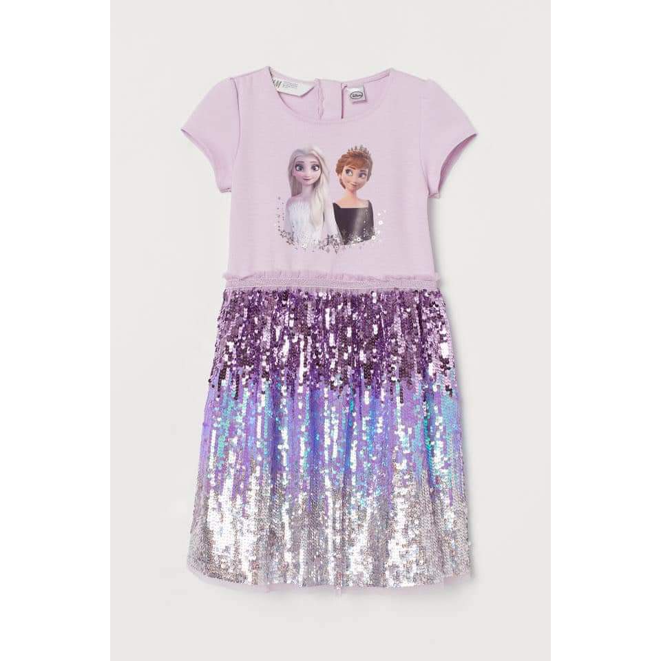 Váy công chúa Elsa xinh xắn đáng yêu ngắn tay dành cho bé gái