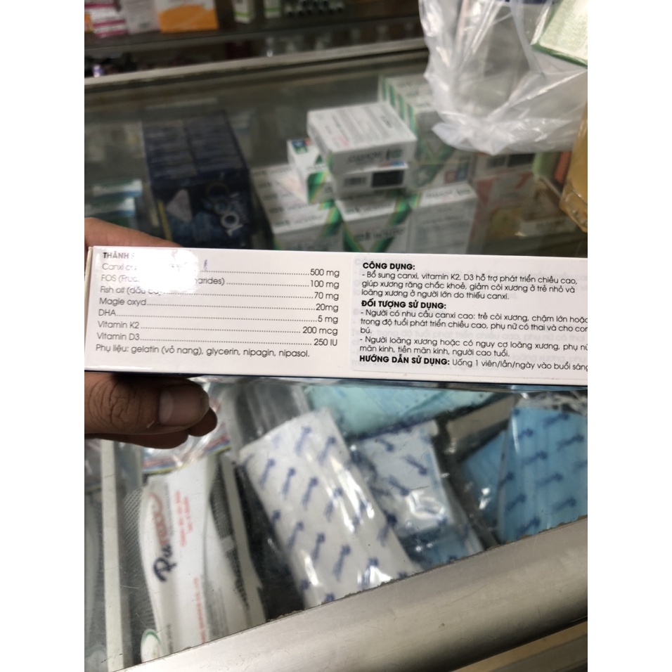 INTEND CANXI NANO gồm Vitamin K2-MK7, Vitamin D3 - hỗ trợ phát triển chiều cao, xương chắc khỏe - hộp 30 viên