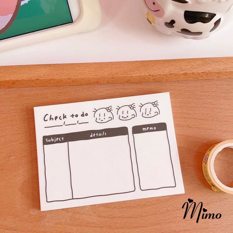 Giấy note, giấy ghi chú cute văn phòng phẩm hình cô gái 80 tờ có dính kích thước 11*8cm