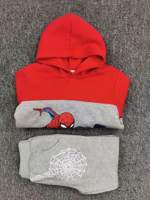 [HÀNG MỚI VỀ] Bộ nỉ HM spider man kèm mũ tiện lợi only 160k