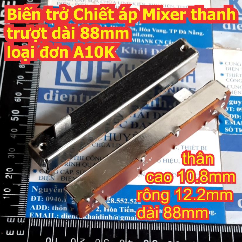 2 cái Biến trở Chiết áp Mixer thanh trượt dài 88mm loại đơn A10K kde8320