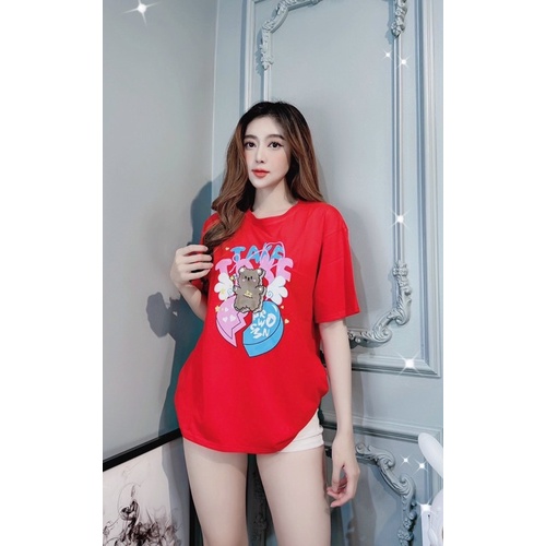 Áo thun form rộng oversize thêu