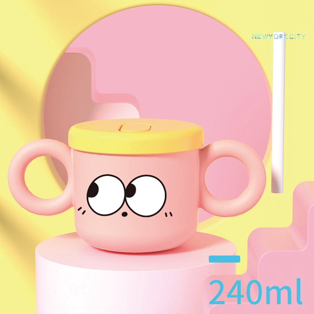 Cốc Uống Nước Có Tay Cầm Và Nắp Đậy Dung Tích Lớn 240ml Cho Bé Sơ Sinh