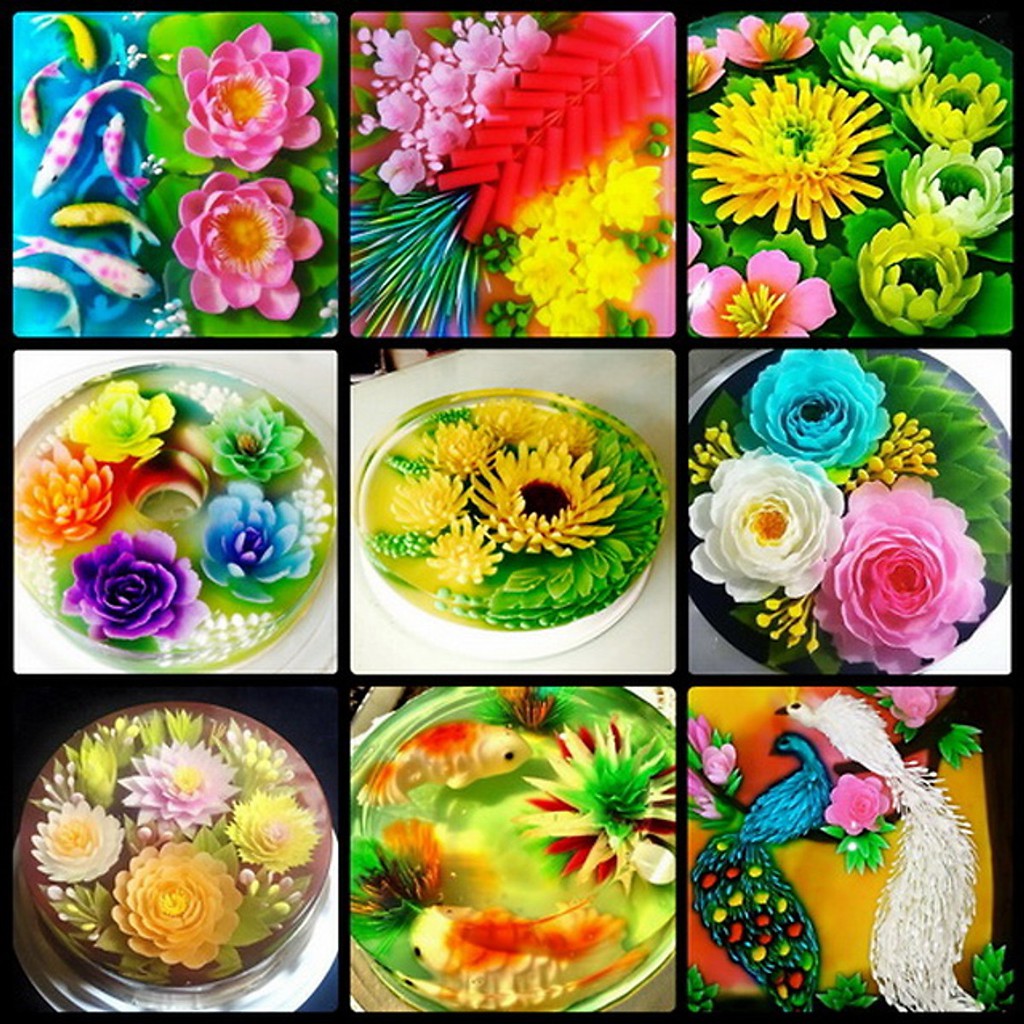Bộ 10 kim dụng cụ làm rau câu 3D nghệ thuật