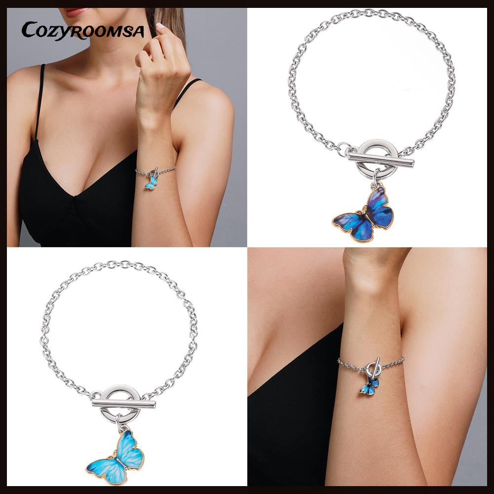 Vòng Tay Mặt Hình Chú Bướm Đơn Giản Thời Trang Cho Nữ