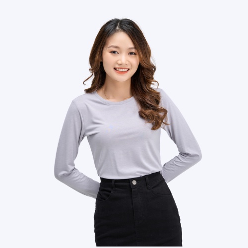 Áo giữ nhiệt nữ YODY vải cotton co dãn, cổ tròn ấm áp, mềm mịn ATN4606 | BigBuy360 - bigbuy360.vn