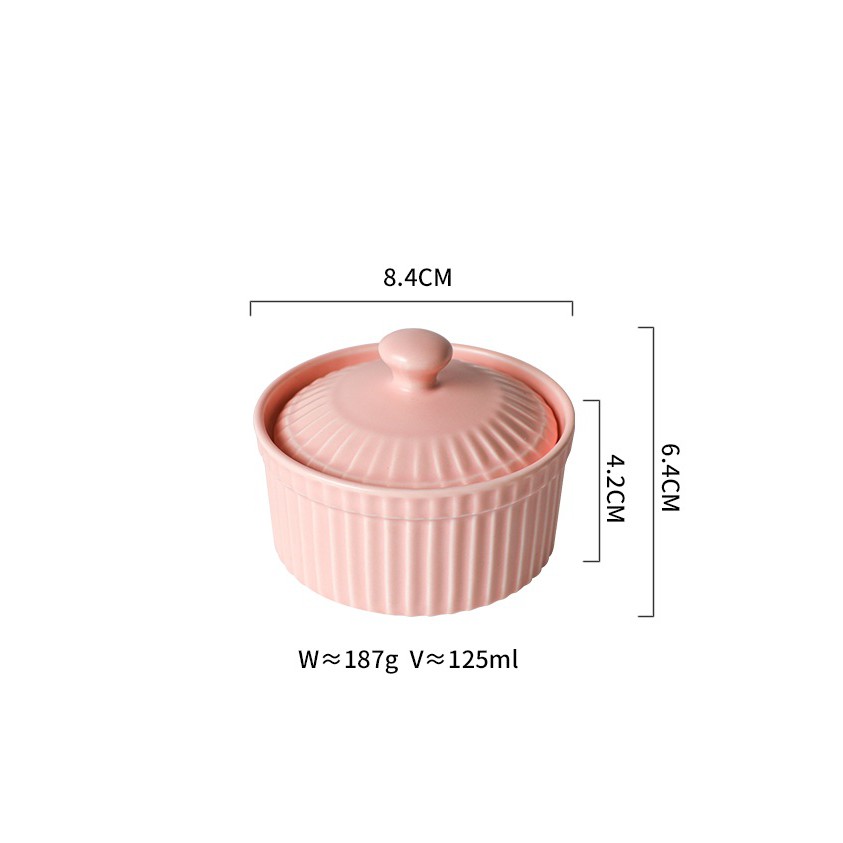 (SALE XẢ KHO) Hũ sữa chua, ramenkin có nắp đậy, bát ăn dặm - Bát màu pastel - Sứ nhẹ men mờ hàng cao cấp xuất âu