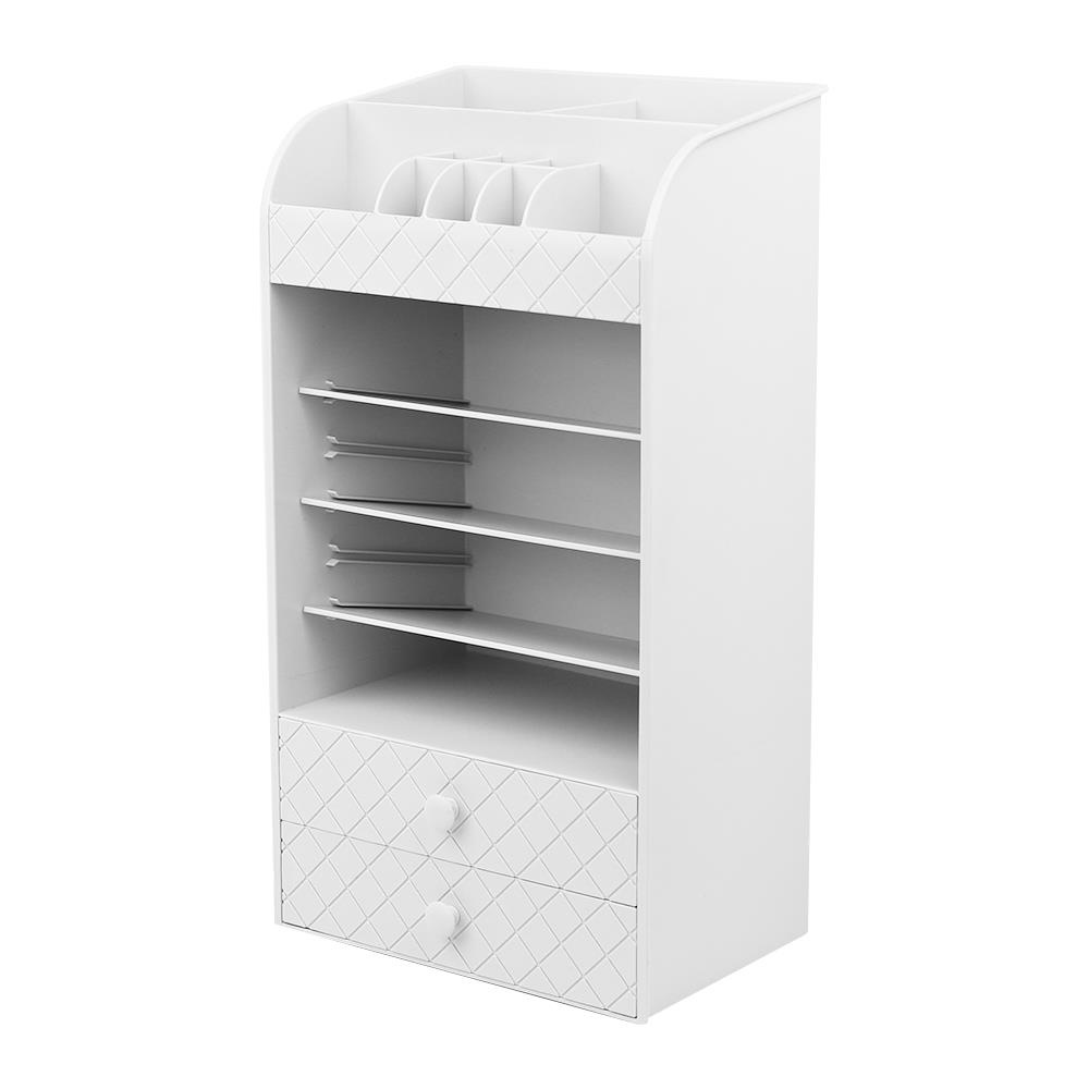 HomeBase STACKO Kệ nhựa đựng đồ trang điểm Thái Lan W22.5xH41xD15cm màu trắng