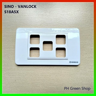 Mặt 5 công tắc vuông Sino - Hàng chính hãng