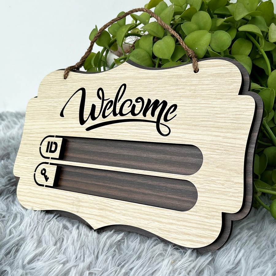 Bảng welcome kết hợp wifi gỗ treo tường trang trí decor homestay, quán cafe, trà sữa, nhà nghỉ, khách sạn
