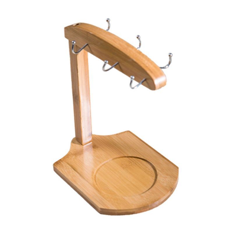 Giá Đỡ Treo Cốc Cà Phê 6 Móc Bằng Tre