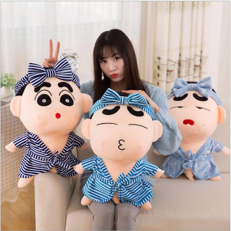 Gấu Bông Hoạt Hình SHIN Măc Áo Ngủ Cute (3 Màu)