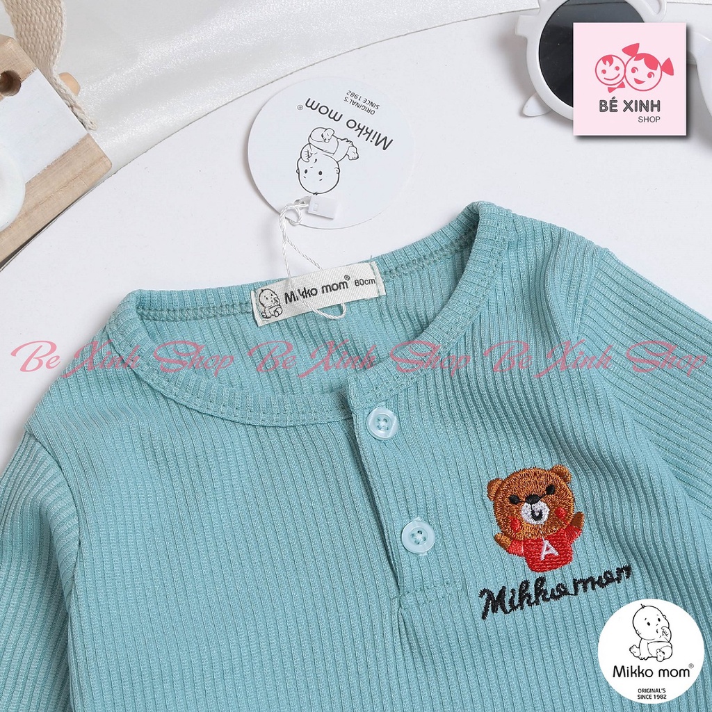 Đồ Bộ Dài Tay Thu Đông Gân Tăm Cho Bé Trai Bé Gái Mikko Mom  Bộ Quần Áo Mùa Thu Đông Cho Bé Thun GÂN GẤU