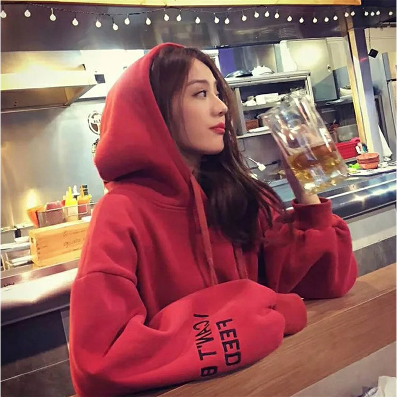 Áo Hoodie Dáng Rộng Thời Trang Thu Đông Hàn Quốc Cho Nữ