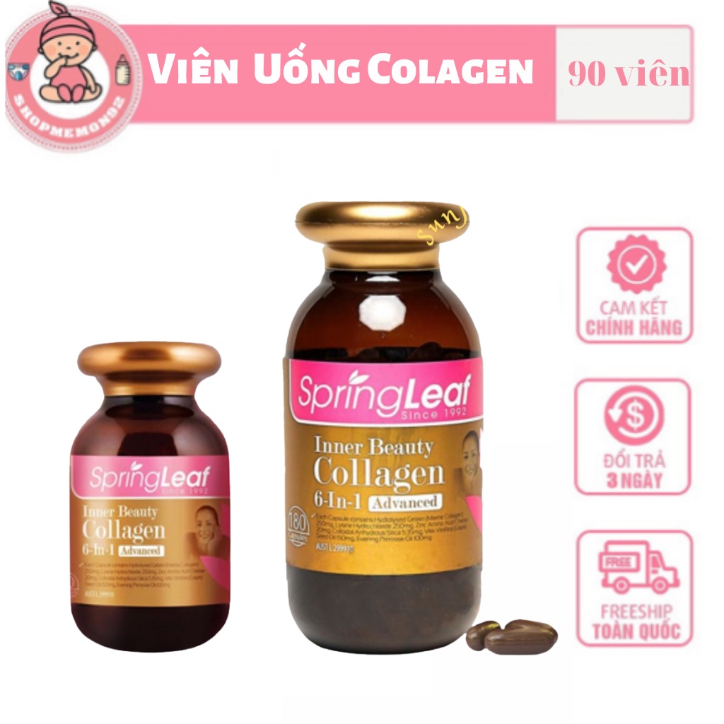 Viên uống Collagen 6in1 spring leaf 90 viên của Úc date 2025 tái tạo ,cải thiện làn da của bạn
