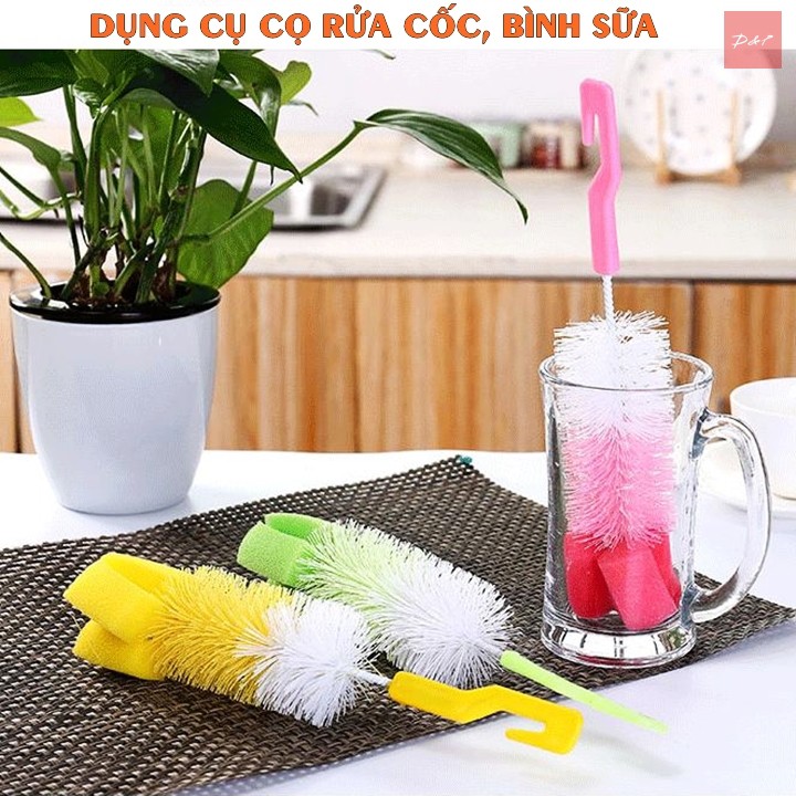 Dụng cụ cọ rửa cốc, bình sữa đa năng