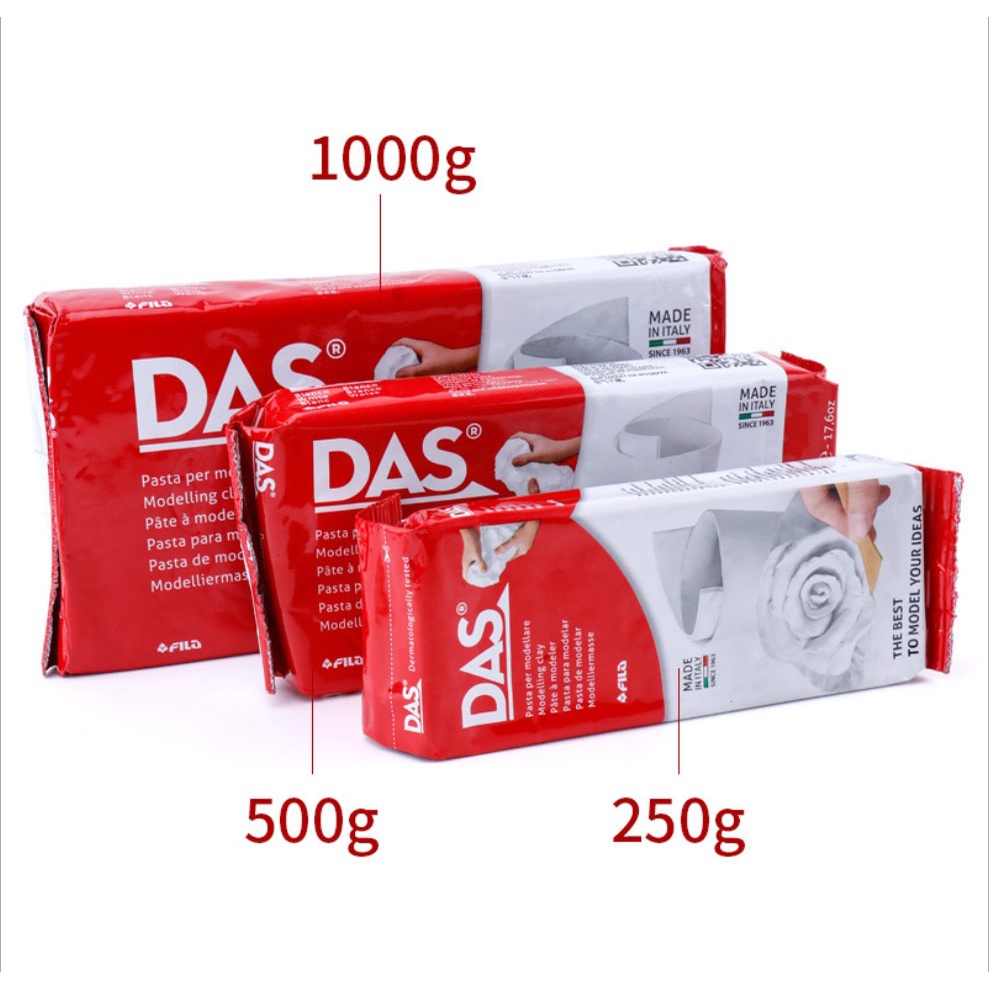 Đất sét Nhật tự khô DAS màu trắng và màu gạch (DAS air-dry clay )