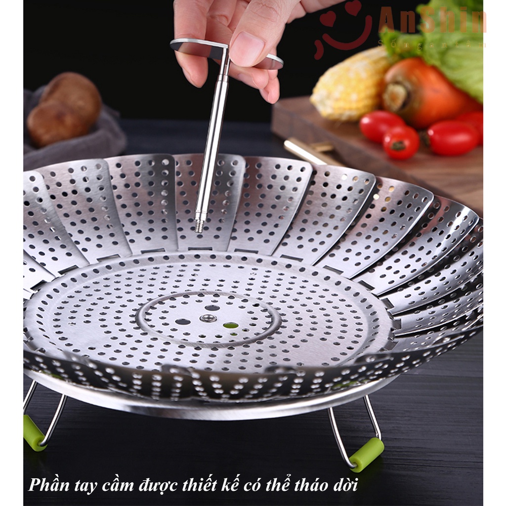 Khay Hấp Xôi Inox Xoè Có Hộp Đựng Bên Ngoài-tiện ích cho các mẹ