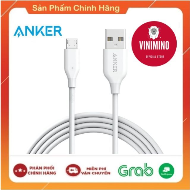 [Chính hãng] Dây cáp sạc Anker PowerLine Micro USB - A8134 dài 3m / A8133 dài 1.8m (Dùng cho máy Android Micro USB-A))