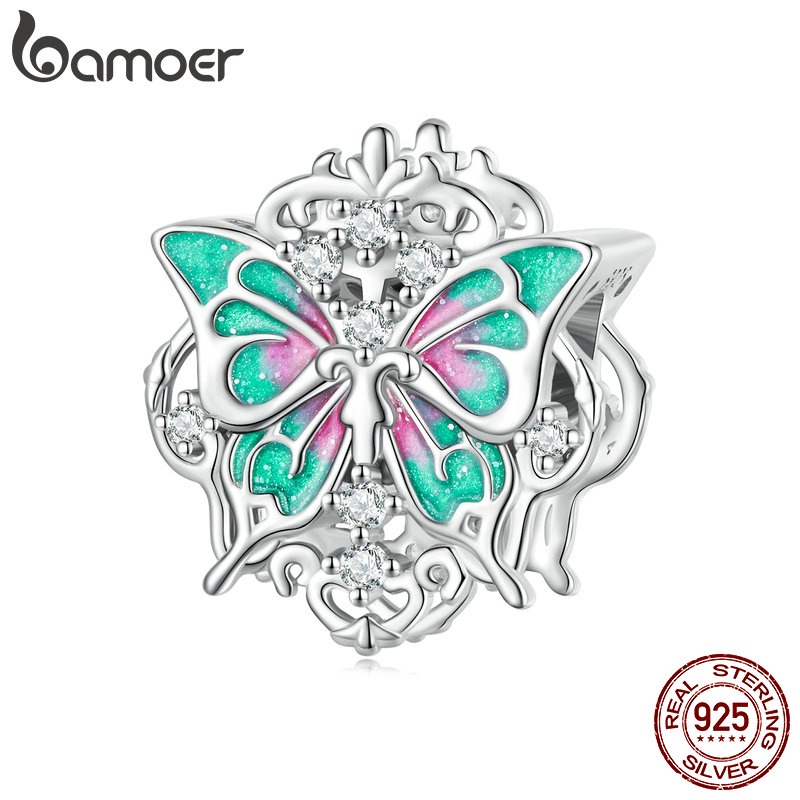 BAMOER Mặt Dây Chuyền Bạc 925 Hình Bướm Thời Trang Cho Nữ