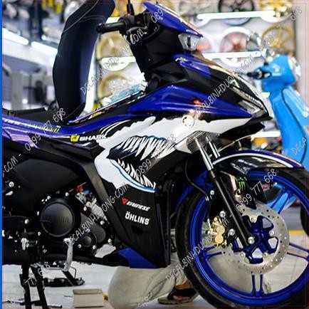 Tem Trùm Exciter 155 - Decal Trùm Exciter 155 Mẫu Cá Mập Xanh Trắng Cực Ngầu