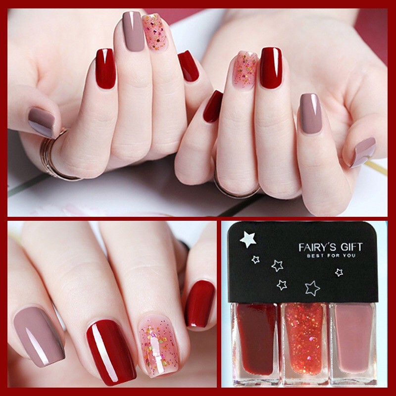 Set 3 món nhũ sơn móng tay Fairys Gift dễ thương nail nhiều màu