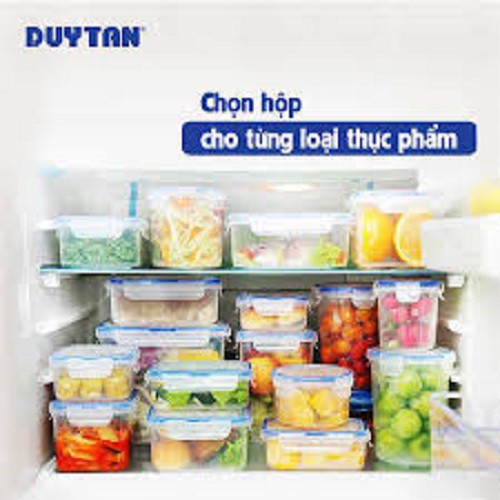 Hộp Nhựa Vuông Đựng Thực Phẩm Duy Tân Matsu dung tích 900ml (15.6 x 15.6 x 6.8 cm)