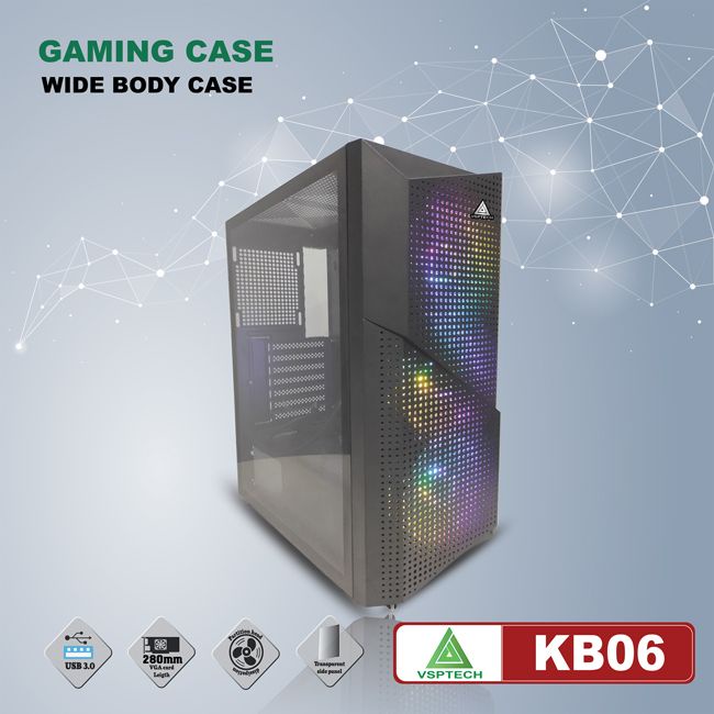 [Mã 252ELSALE hoàn 7% đơn 300K] Case máy tính VSPTECH Esport gaming KB06 - VSP phân phối