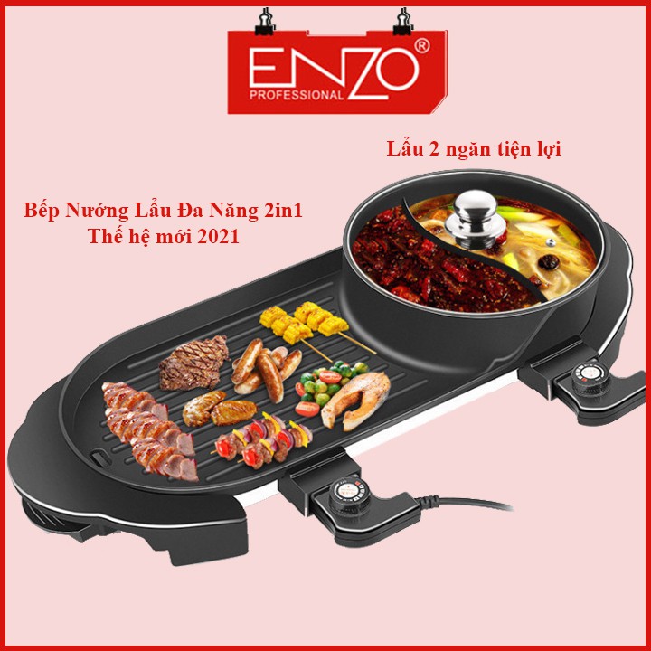 [Mã 254ELSALE giảm 7% đơn 300K] [HOT] BẾP LẨU NƯỚNG ĐA NĂNG 2 TRONG 1 - ENZO