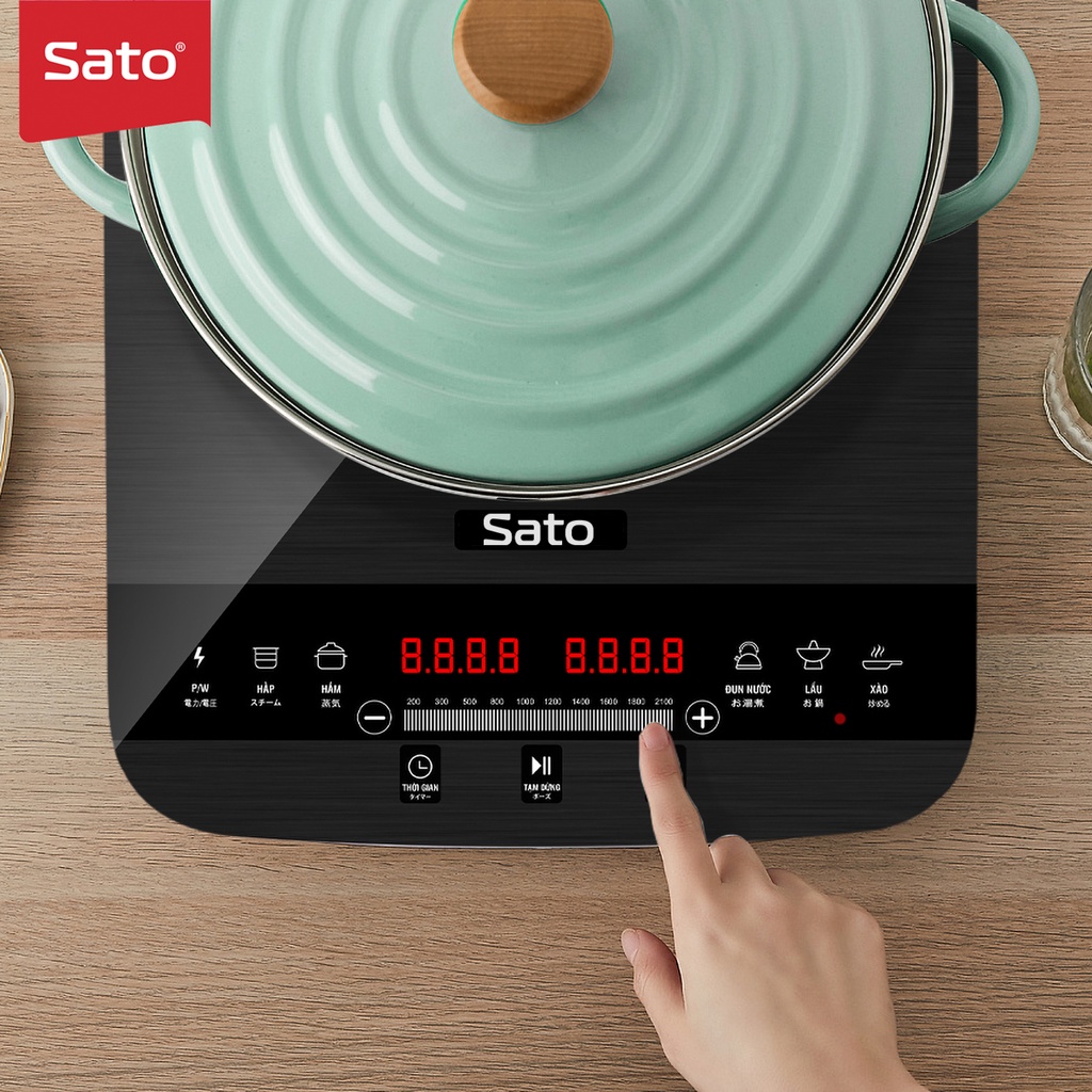 Bếp từ mini thông minh Sato BT041 mặt kính Sapphire cao cấp