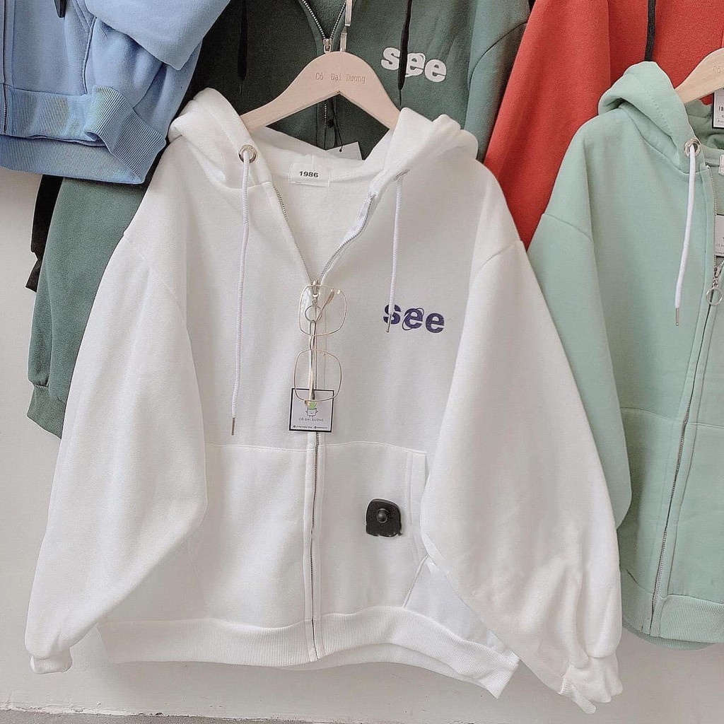 Áo Khoác Nỉ Nữ VIETCEN áo hoodie form rộng Ulzzang Hàn Quốc SEE