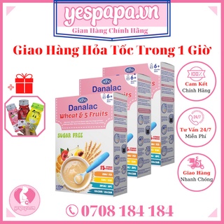 Bột ăn dặm DANALAC Lúa mì và 5 loại trái cây nguyên chất hộp 250g Yespapa.vn