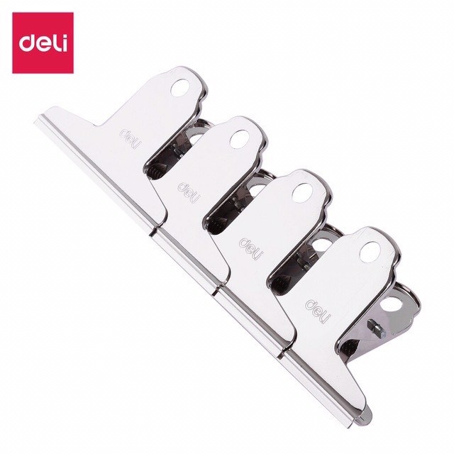 Kẹp inox Deli 9533 76mm (vỉ 4 chiếc)