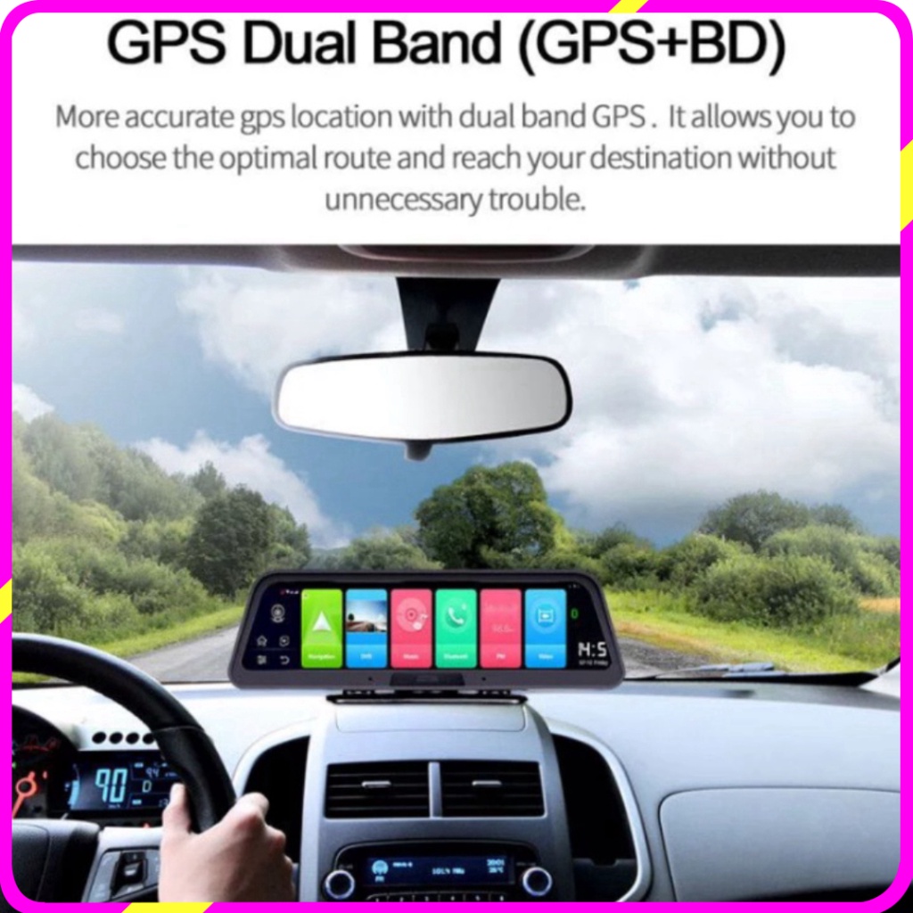 Camera hành trình đặt taplo ô tô Phisung Q98, màn hình LCD 10'' inch, Rom 32G, RAM 2GB, andr