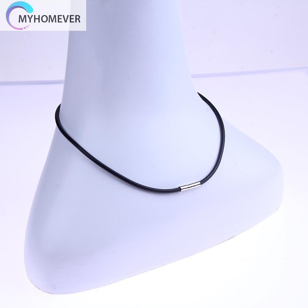 Vòng cổ choker bằng cao su đen 3mm 16/18/24inch cho nam nữ